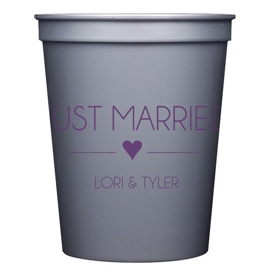 Just Married with Heart Stadium Cups